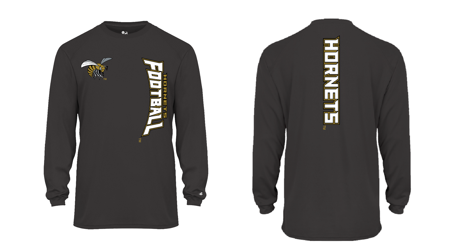 Hornets Football LS Tee Vertical Logo