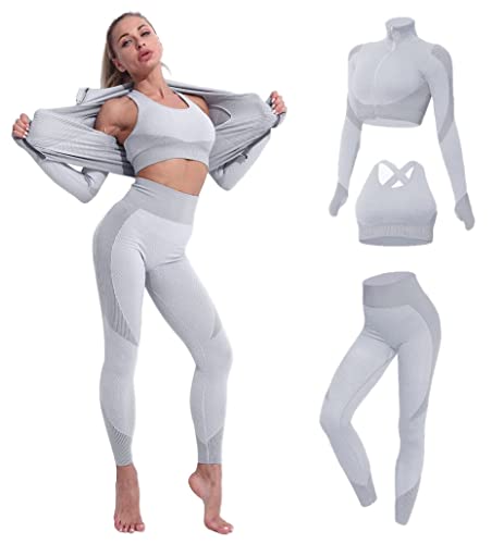 YETOWA Women's 3pcs Workout Sets