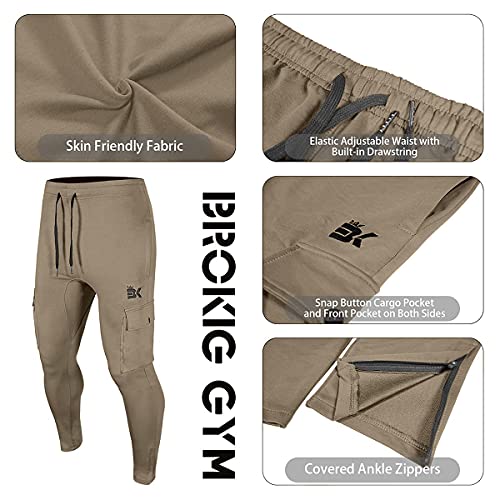 BROKIG Men's Cargo Gym Joggers