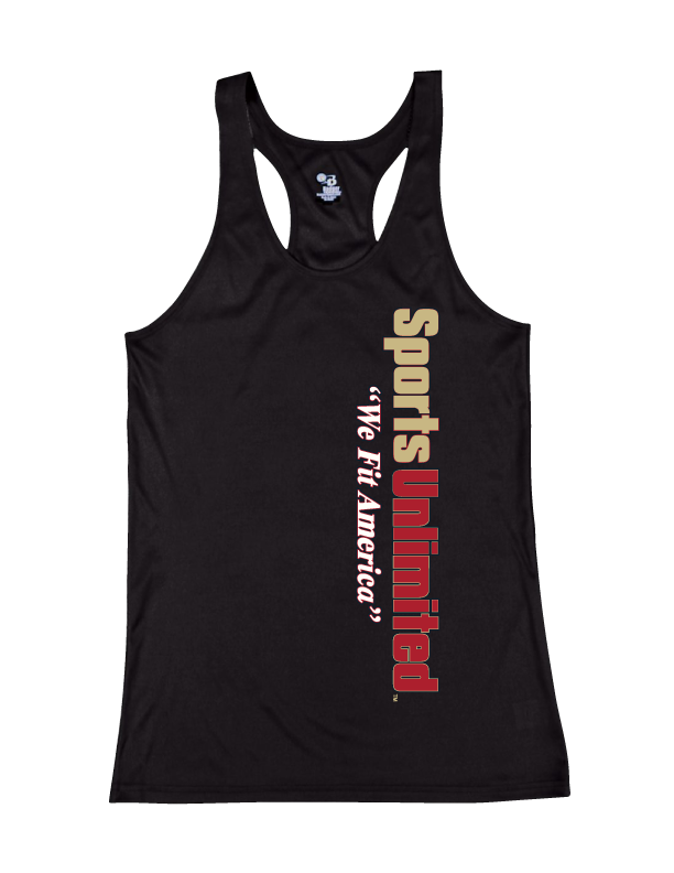 Women's Racer Back Tank(Red & Gold)