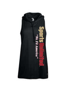 Women's Sleeveless Hoodie(Red & Gold)