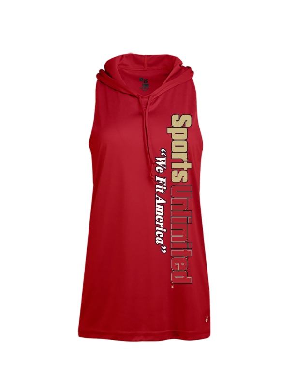 Women's Sleeveless Hoodie(Red & Gold)