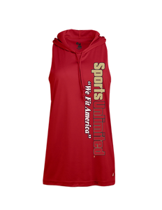 Women's Sleeveless Hoodie(Red & Gold)