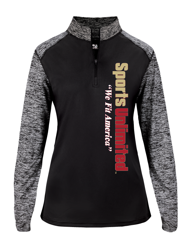 Women's Sport Blend 1/4 Zip(Red & Gold)