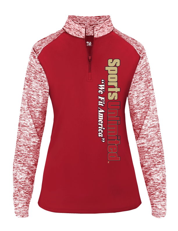 Women's Sport Blend 1/4 Zip(Red & Gold)